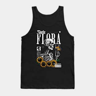 Skele Flora, Skeleton And Sunflowers Tank Top